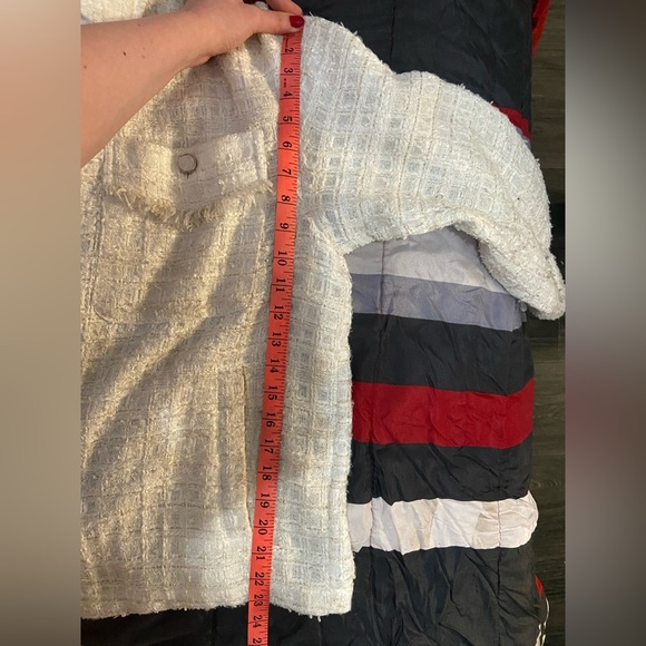 ZARA Off-White Textured Tweed Button-Up Jacket – Size M - Picture 8 of 12